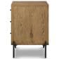 Four Hands Eaton 3-Drawer Large Nightstand in Amber Oak and Dark Gunmetal, , large