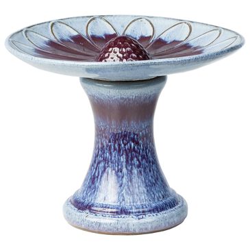 Alfresco Home Daisy Patio Bird Bath in Blue, , large