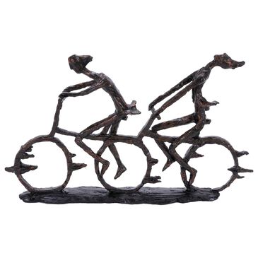 Maple and Jade Industrial Bicycle Riders Sculpture in Bronze and Black, , large