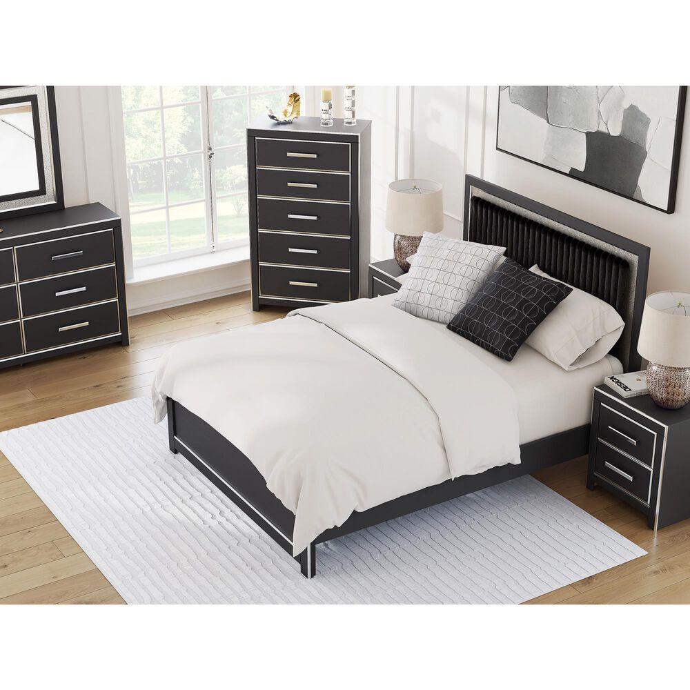 Ashley Zuraleus 2-Drawer Night Stand in Matte Black and Chrome, , large