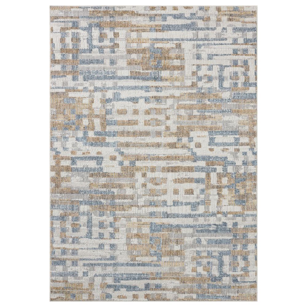 Loloi Roxie Ivory and Denim 6"3" x 9"3" Area Rug, , large