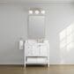 37B Ravello 36" Single Bathroom Vanity Cabinet in Bright White with Marble Top and Backsplash, , large