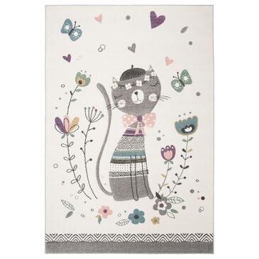 Safavieh Carousel CRK187 4" x 6" Ivory and Pink Kids  Area Rug, , large