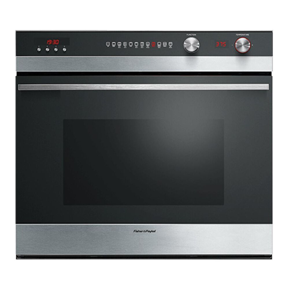 Fisher and Paykel 30 4.1 Cu Ft Built-in Single Wall Oven in Brushed Stainless Steel with Black Glass , , large