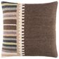 Surya Blanche 20" Square Throw Pillow in Charcoal, Dark Brown, Gray, Medium Brown and Oatmeal, , large