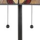 LumiSource Ren Floor Lamp with Brown and Cream Glass Shade in Oil Rubbed Bronze, , large