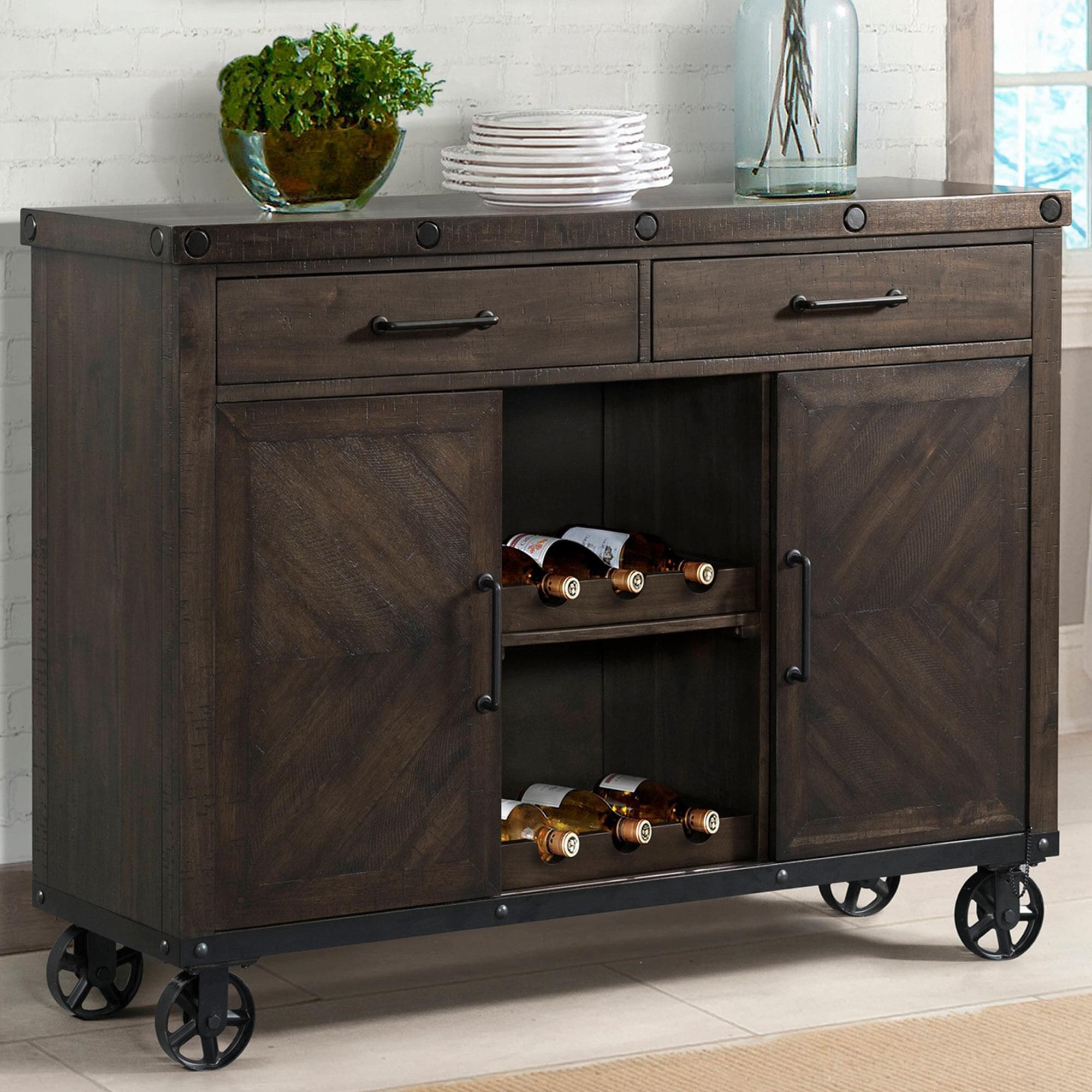 Mayberry Hill Colorado Server in Brown | Nebraska Furniture Mart