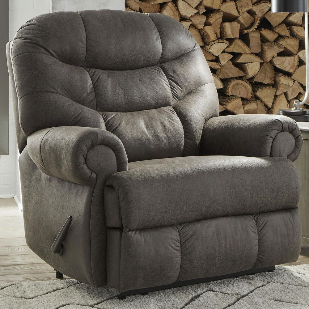 Ashley Camera Time Zero Manual Wall Recliner in Gunmetal, , large