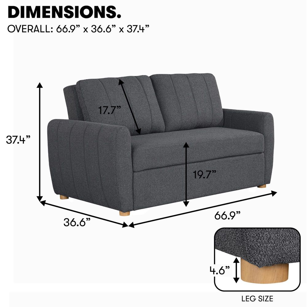 Lifestyle Solutions Galloway Convertible Sofa in Charcoal, , large