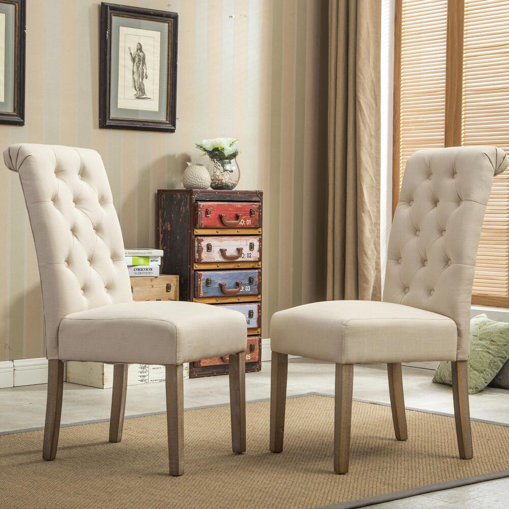 Hearth and Haven Habit Side Chair with Beige Cushion in Tan (Set of 2), , large