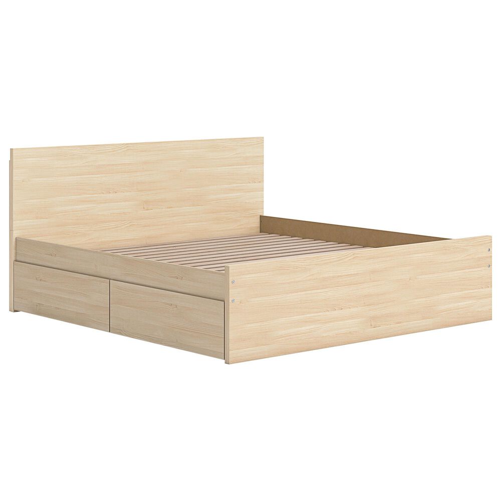 Ashley Onita Queen Panel Platform Bed with 2 Side Storage in Natural, , large
