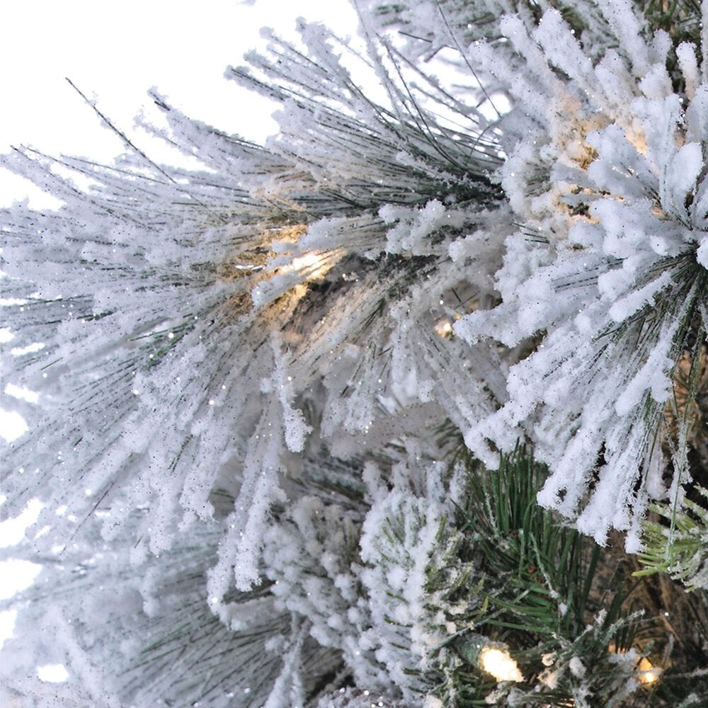 The Gerson Company 9&#39; Pre-Lit Lightly Snowbell Pine Christmas Tree in Green, , large