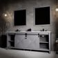Lexora Home Marsyas 84" Double Bathroom Vanity in Dark Grey with White Carrara Marble Top and Rectangular Sinks, , large