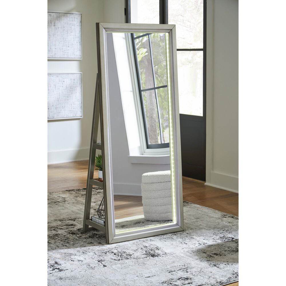Ashley Evesen Floor Standing Mirror with Shelves in Champagne, , large