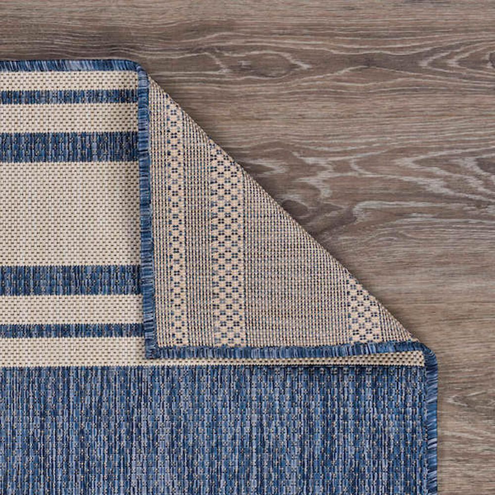 L&amp;R Resources Seaside 1&#39;10&quot; x 3&#39; Navy and White Indoor/Outdoor Area Rug, , large