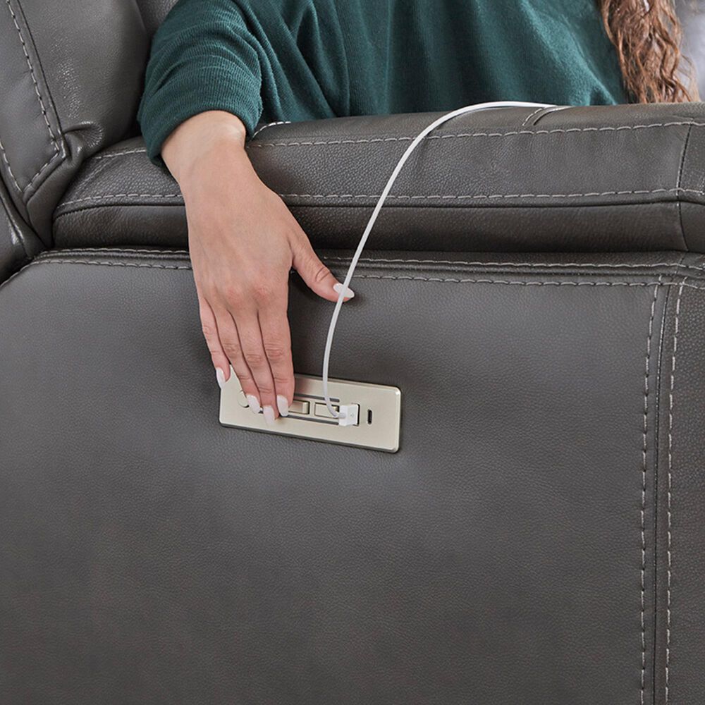 Homestretch Custom Comfort Power Reclining Loveseat in Galaxy Gray, , large