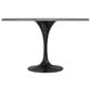 Leisuremod LeisureMod Verve Collection 48 Round Dining Table, Black Base with Laminated White Marbleized Top, , large