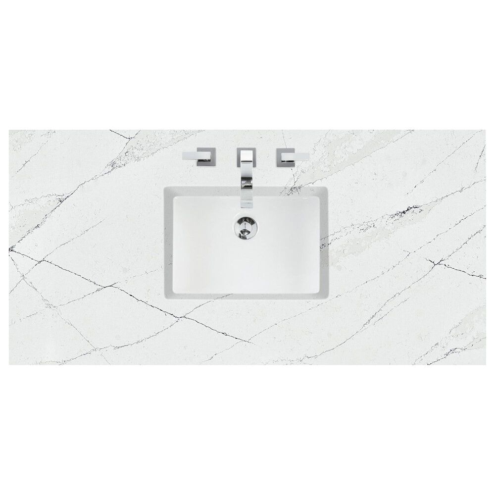 James Martin Vanities Brookfield 48" Single Bathroom Vanity in Pecan with 3 cm Ethereal Noctis Silestone Top, Rectangle Sink and FreePower Wireless Charger, , large