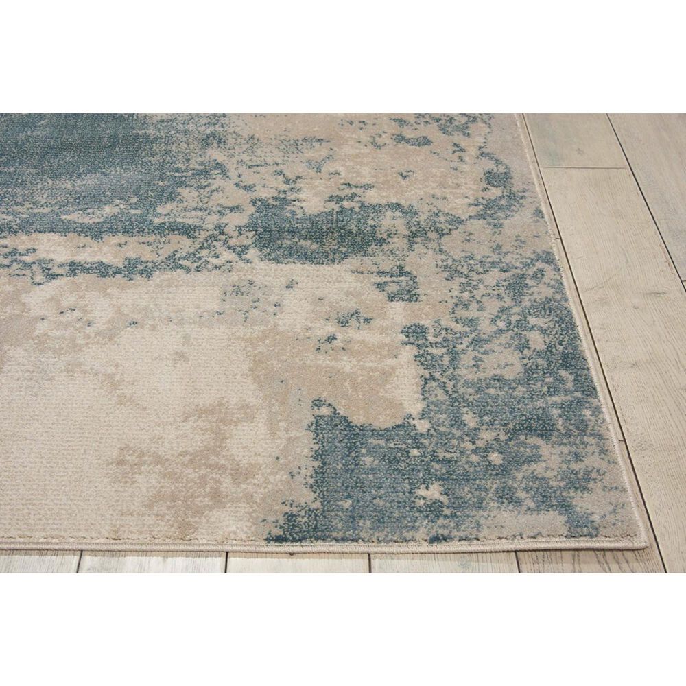 Nourison Maxell MAE13 5&#39;3&quot; x 7&#39;3&quot; Ivory and Teal Area Rug, , large
