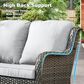 HOMLUX 5-Piece Patio Furniture Set with Chairs and Ottomans, High Back Outdoor Sofa Set, Grey Rattan in Gray, , large