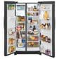Frigidaire 2-Piece Kitchen Package with 25.6 Cu. Ft. Freestanding Side by Side Refrigerator and Built-In Dishwasher in Black Stainless Steel, , large