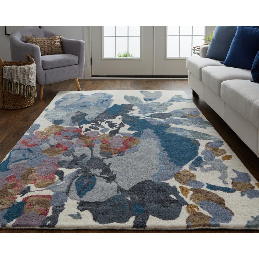 Feizy Dafney 8869F 10&#39; x 14&#39; Blue and Multicolor Area Rug, , large