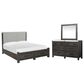 Nicolette Home Plum Creek 3-Piece Queen Upholstered Storage Bedroom Set in Ravenwood Black, , large