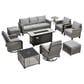 HOMLUX 10-Piece Conversation Patio Set in Dark Gray, , large