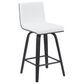 Armen Living Vienna Swivel Counter Height Stool with Snow White Upholstery in Black Brushed, , large