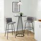 LumiSource Canary Contemporary Bar Table in Black Metal and Black Wood, , large