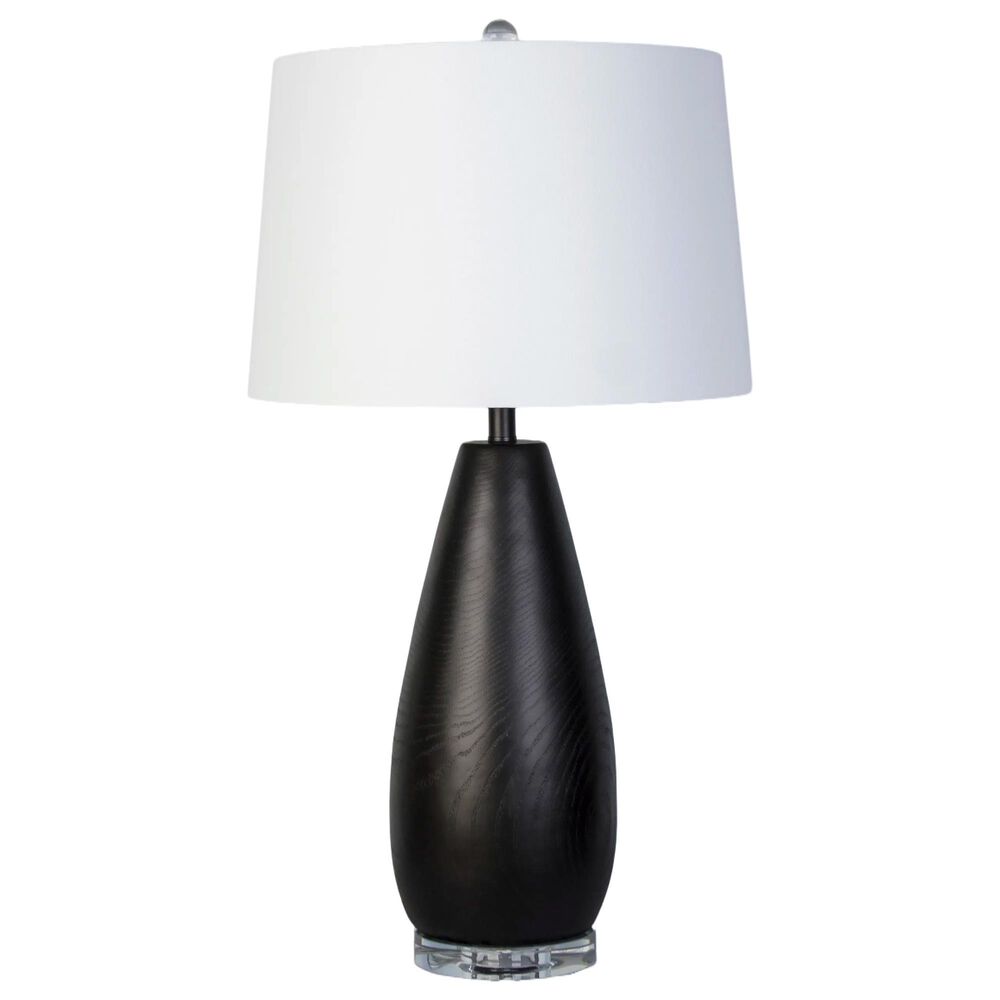 Classy Art Wholesalers Obsidian Drift Concrete and Crystal Table Lamp in Black, , large