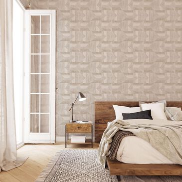 Tempaper Quilted Patchwork 198" x 20.5" Peel and Stick Wallpaper in Ash and Stone, , large