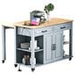 HOMLUX 47-inch Kitchen Island  in Grey Blue, , large