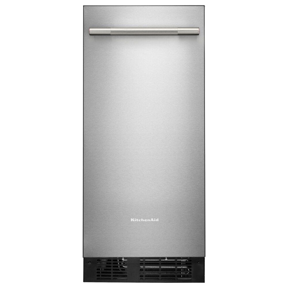 KitchenAid 15"" Automatic Ice Maker with Drain Pump in PrintShield Stainless, , large