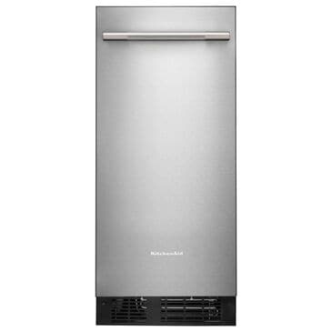 KitchenAid 15"" Automatic Ice Maker with Drain Pump in PrintShield Stainless, , large