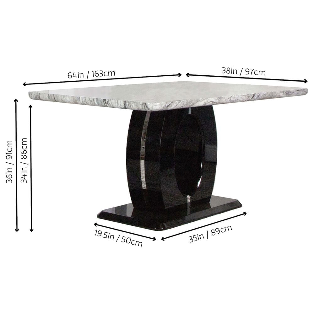 Sunset Dyane 7-Piece Counter Height Dining Set in Black and Silver Chrome, , large