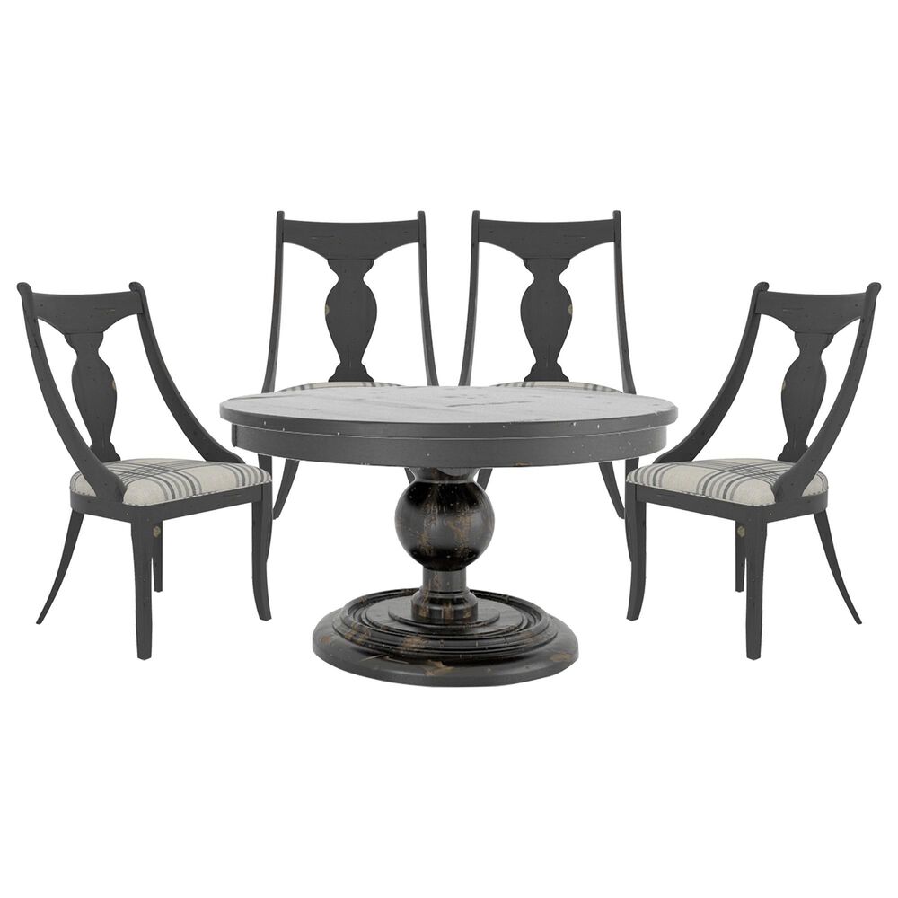 CANADEL Champlain 5-Piece Round Dining Set in Black, , large