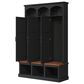 HOMLUX 5-Hook Hall Tree with 3 Hidden Storage in Black and Walnut, , large