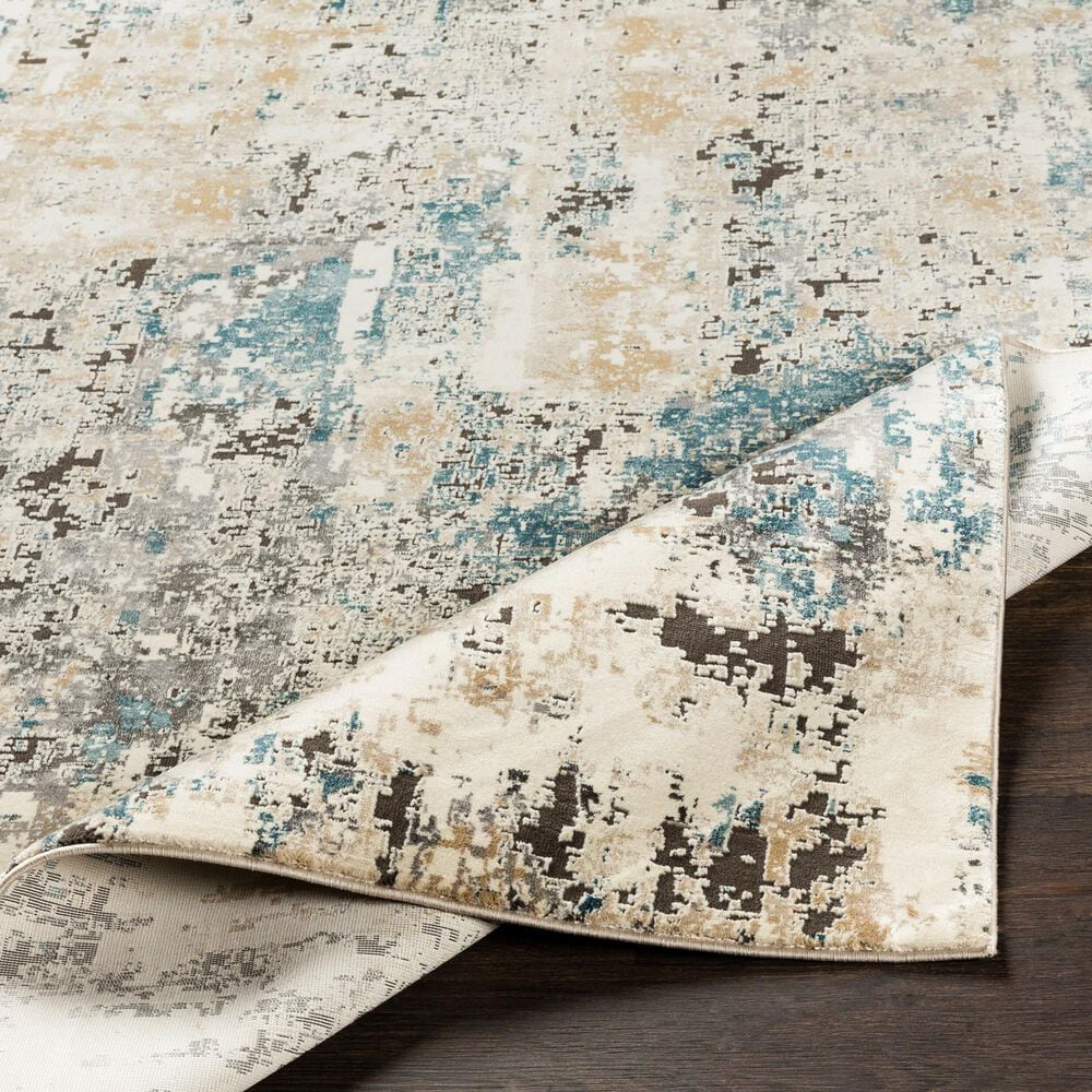 Surya Pune PUN-2301 Tan, Charcoal, Light Beige, Dark Brown, Black, Deep Teal and Sky Blue 2&#39; x 2&#39;11&quot; Area Rug, , large