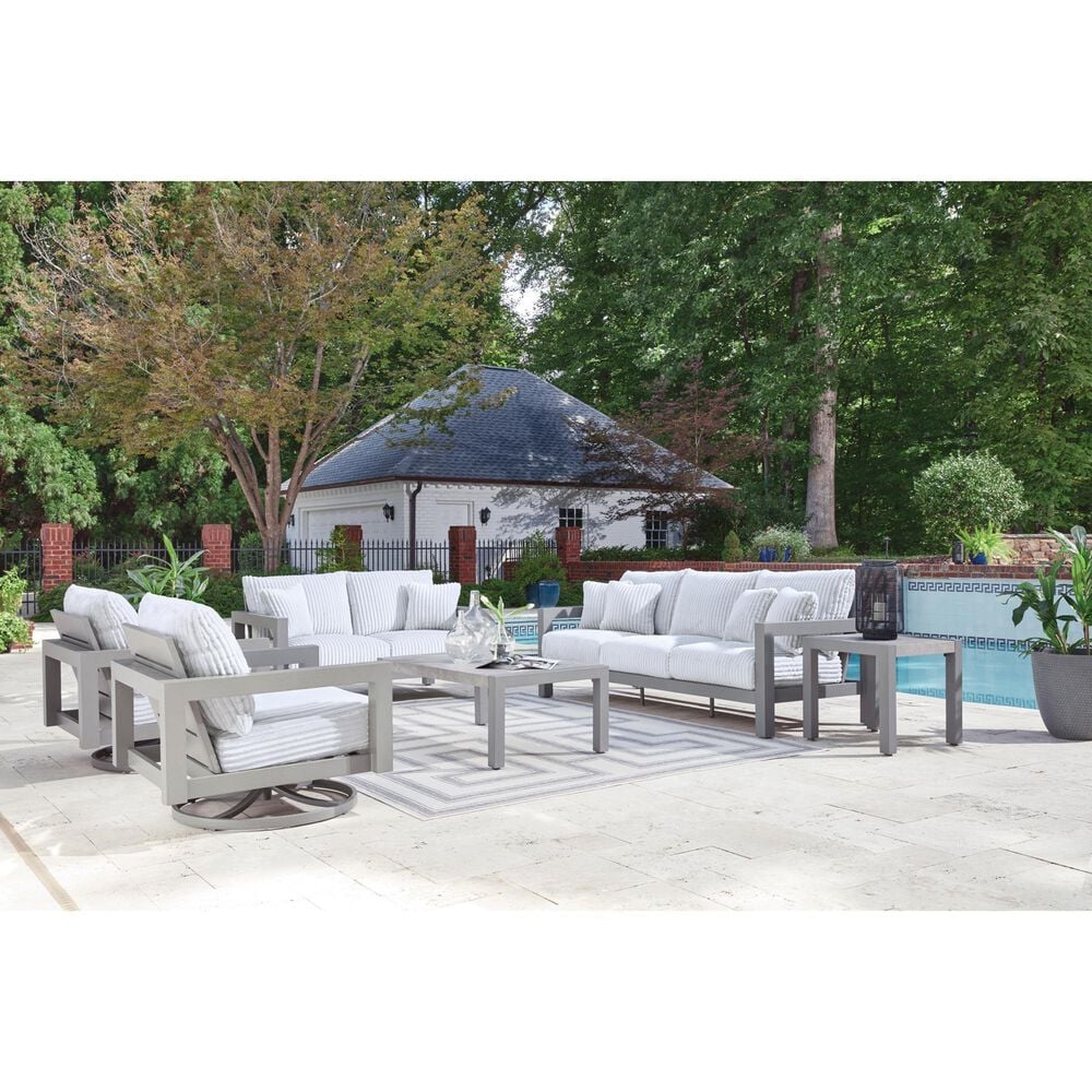 Ashley Hurley Park Patio Rectangular Coffee Table in Gray, , large