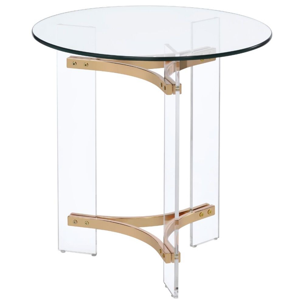 HOMLUX Sosi End Table in Clear and Gold, , large