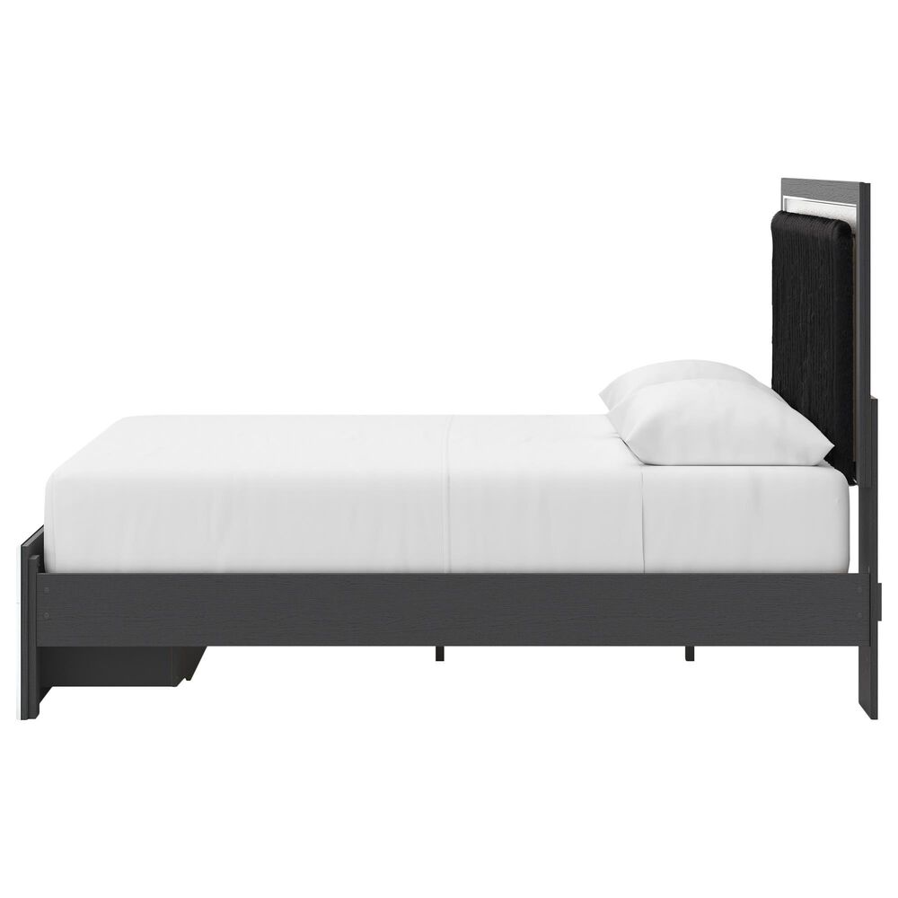 Ashley Zuraleus Queen Upholstered Storage Bed in Matte Black and Chrome, , large