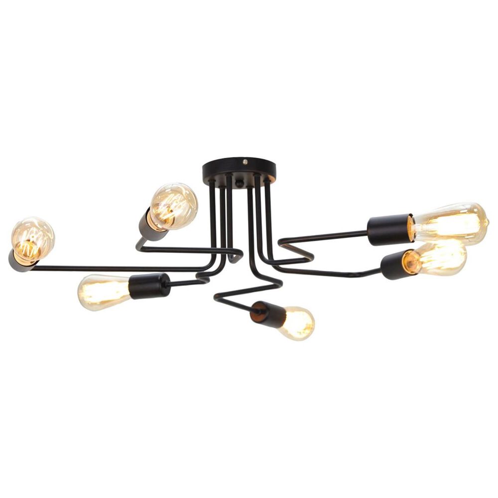 Maple and Jade 6-Light Large Pendant Light in Black, , large