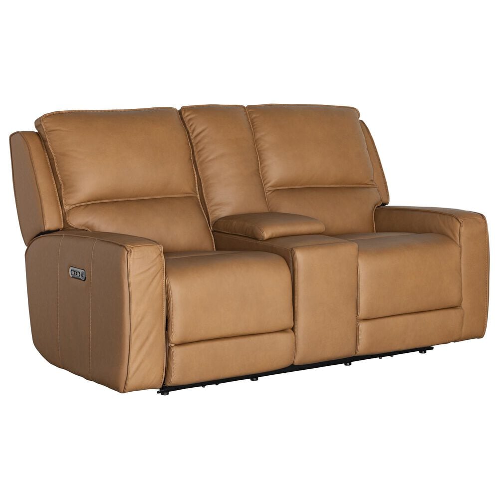 Bassett P2 ZG Leather Rec Con Loveseat in Antelope, , large