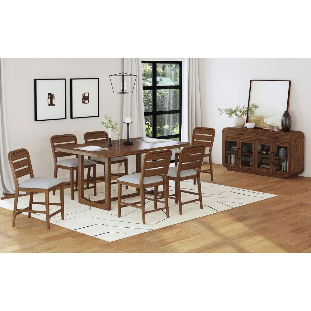Mayberry Hill Glinda 7-Piece Rectangular Dining Set in Brown, , large