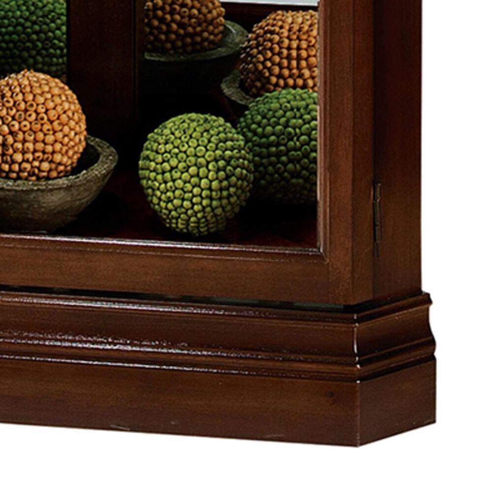 Howard Miller Drake Corner Curio Cabinet in Cherry Bordeaux, , large