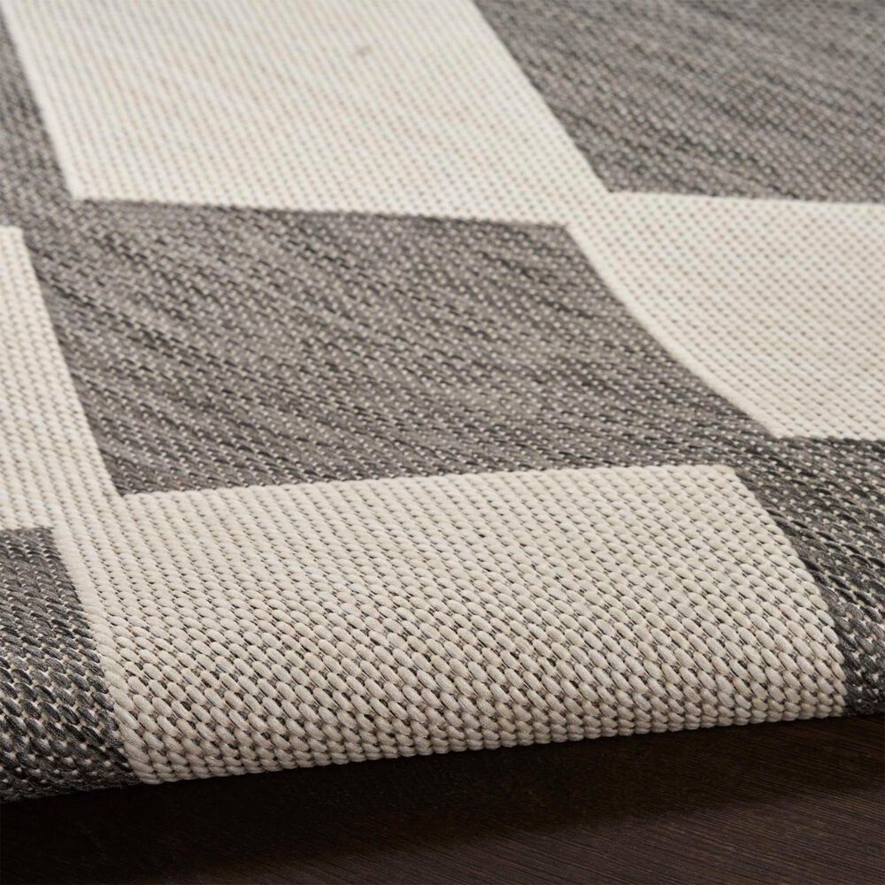 Nourison Positano Geometric Charcoal 8&#39; x 10&#39; Indoor/Outdoor Area Rug, , large