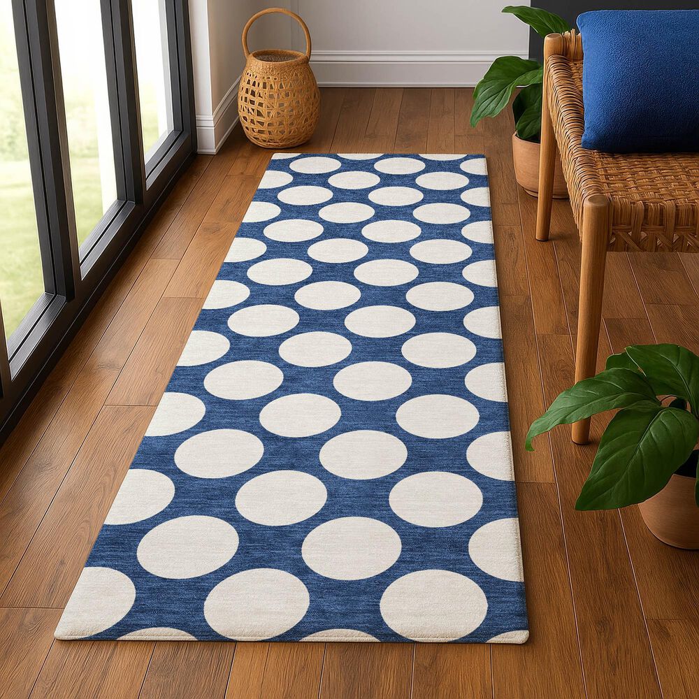 Dalyn Rug Company The Reserve TR13 Navy 2&#39;3&quot; x 7&#39;6&quot; Indoor/Outdoor Runner, , large