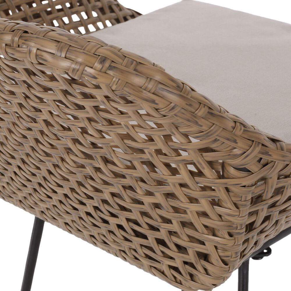 Hearth and Haven Outdoor Wicker and Iron Bar Stool in Beige &#40;Set of 2&#41;, , large
