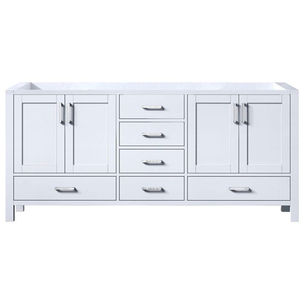 Lexora Home Jacques 72&quot; Double Bathroom Vanity Cabinet Only in White and 70&quot; Mirror, , large